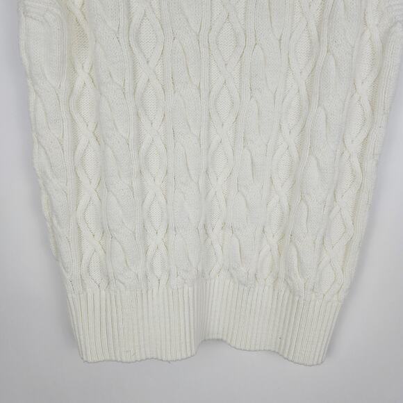New Forever 21 Wool Blend Cable Knit Sweater Vest Cream Off White Large Preppy - Picture 8 of 12